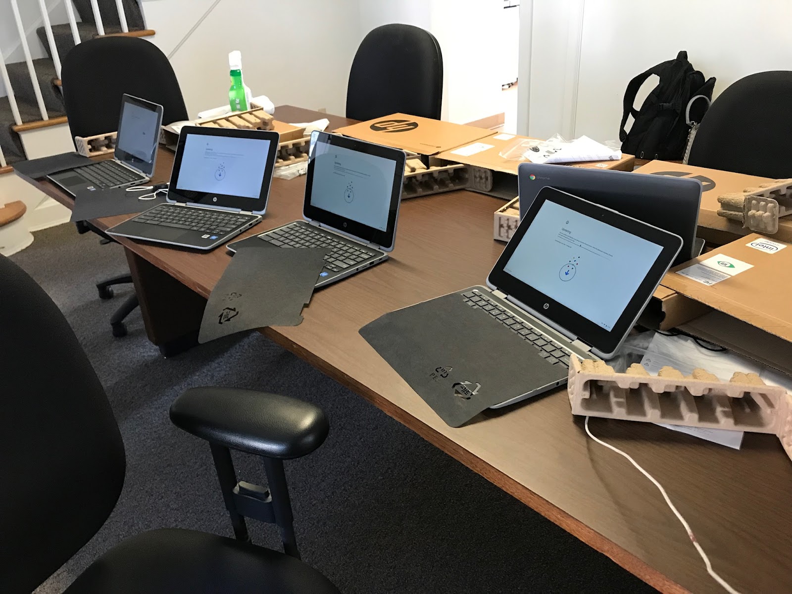 Chromebooks on a table