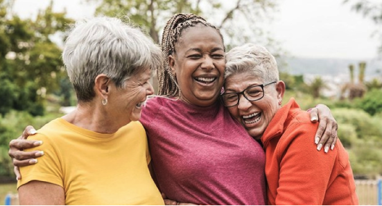 women hugging