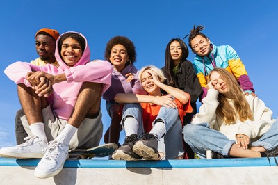 school aged kids hanging out