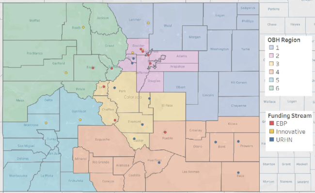Map of Substance Use Prevention Programs in Colorado