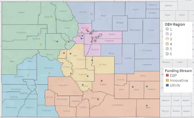 Map of Substance Use Prevention Programs in Colorado