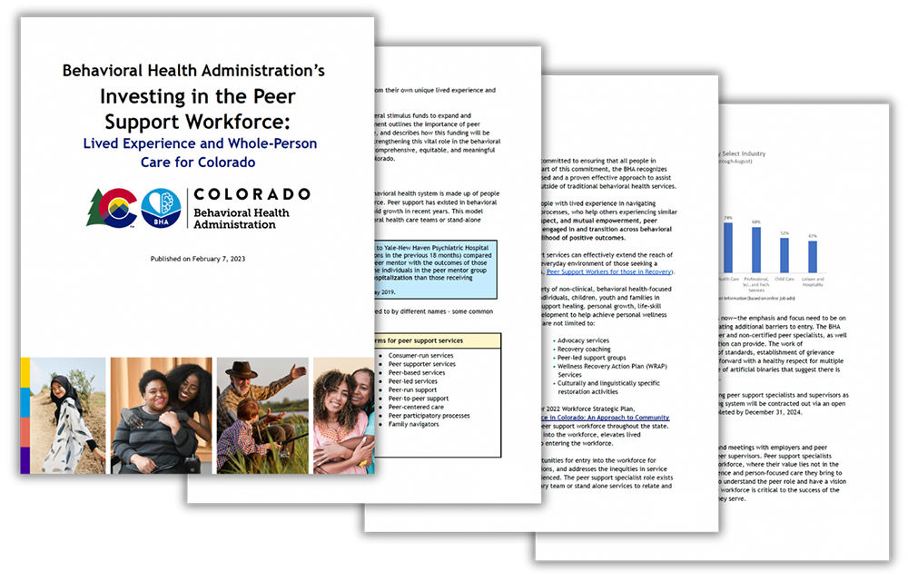 Pages from the Investing in the Peer Support Workforce report