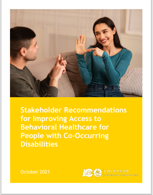 Cover of Occurring Disability and Behavioral Health Report