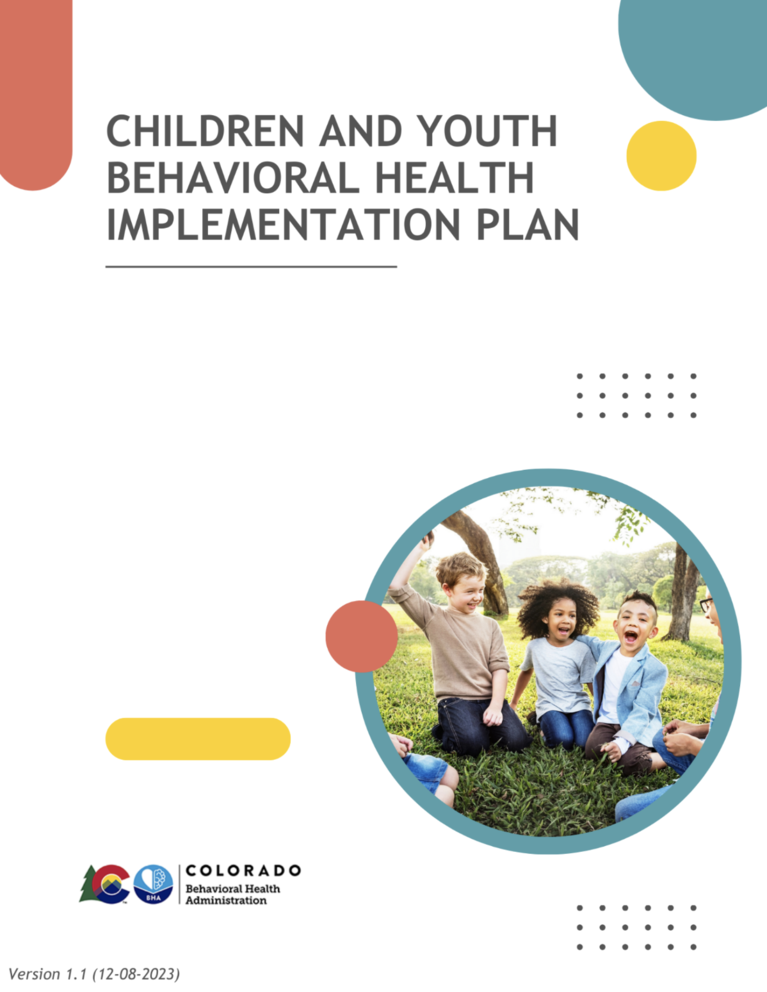 Colorado Children’s Behavioral Health Implementation Plan cover page
